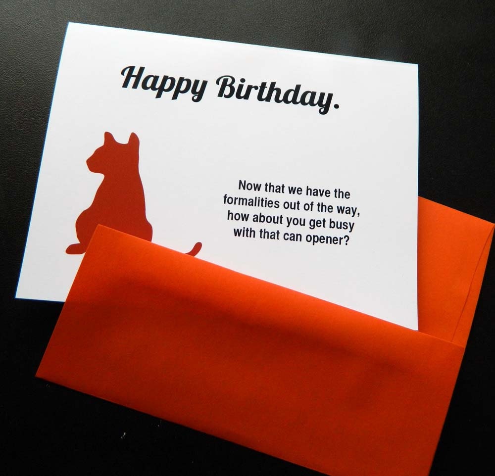 Funny birthday cat card - feed me  (WG 192)