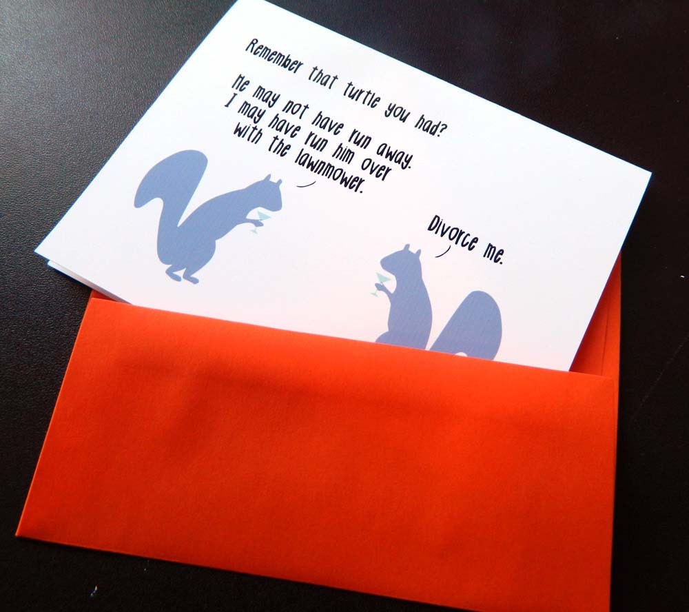 Funny squirrel card- pet turtle - friend, BFF, sister (WG196)