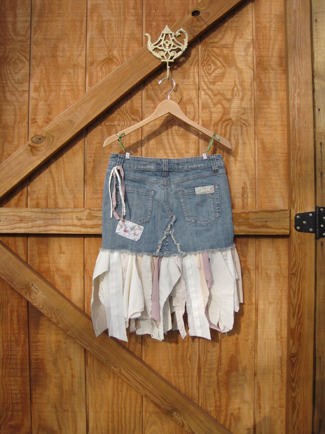 denim fairy pixie skirt  Upcycled denim small 7 juniors