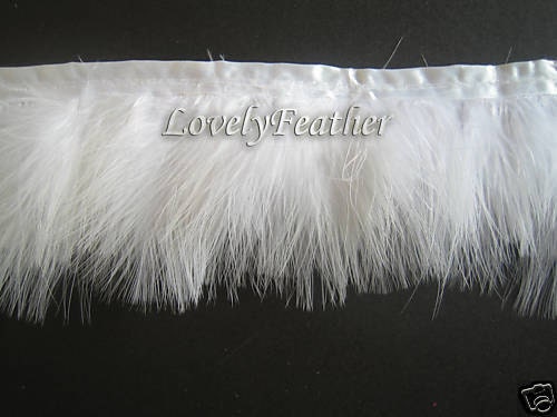 Marabou Feather fringeof white color 2 yards trim