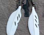 bone feathers earrings