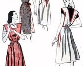 Vintage 40s Butterick 3974 Quick and Easy Coverall Apron Size Med. 18-20