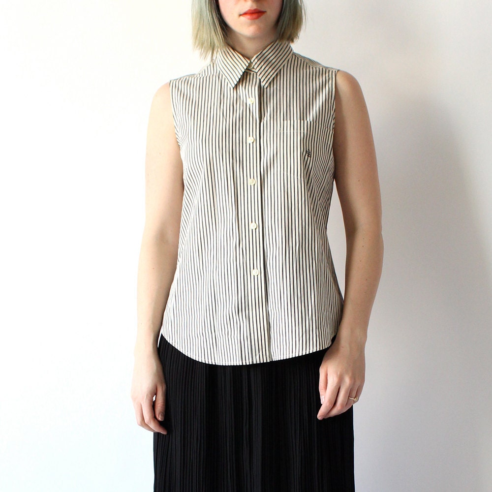 vintage 90's RALPH LAUREN subtle stripe collared blouse