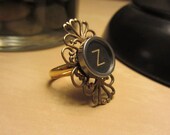 Decorative Typewriter Key Ring - Black or White