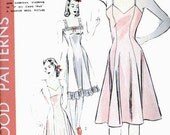 Vintage 40s Hollywood Pattern 416 Movie Star Ann Sheridan Princess Seamed Full Slips -Three Styles Size 18 Bust 36
