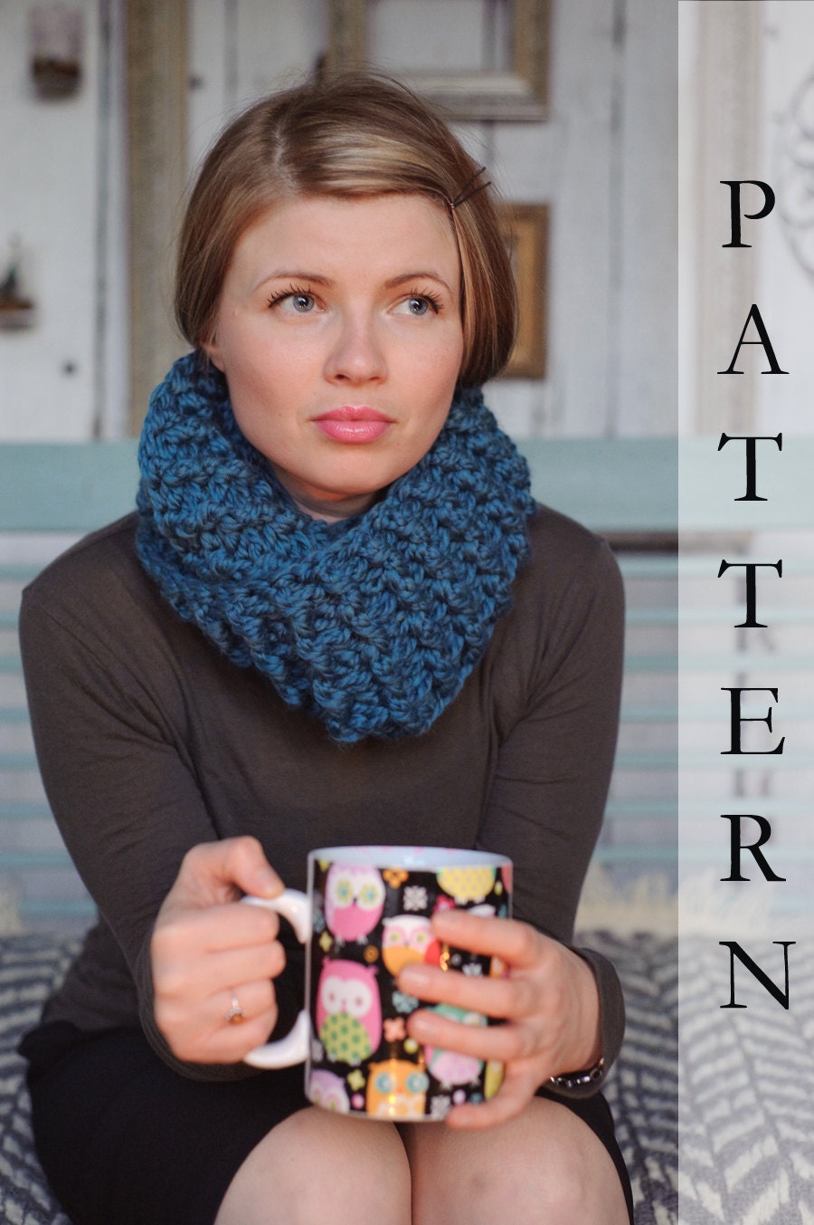 Infinity Scarf, PATTERN, Chunky, PDF