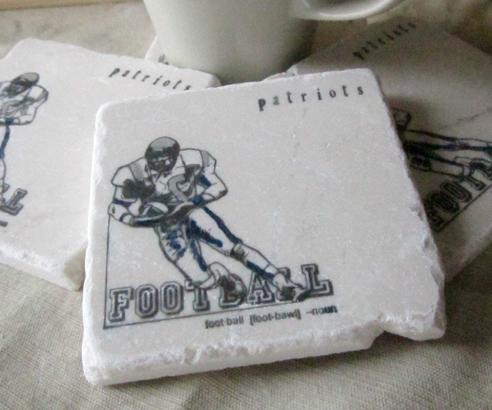 Patriots Coasters, Set of 4, Ready to Ship
