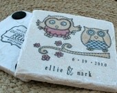 Opal and Oliver the Owl Tile Coasters, Set of 4