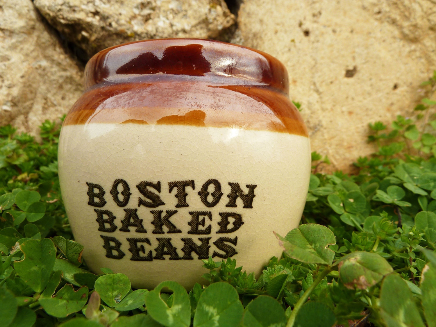 Vintage Ceramic "Boston Baked Beans" Bowl