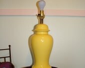 15% OFF Tall yellow ceramic ginger jar modern urban asian retro hollywood recency mid century table desk lamp