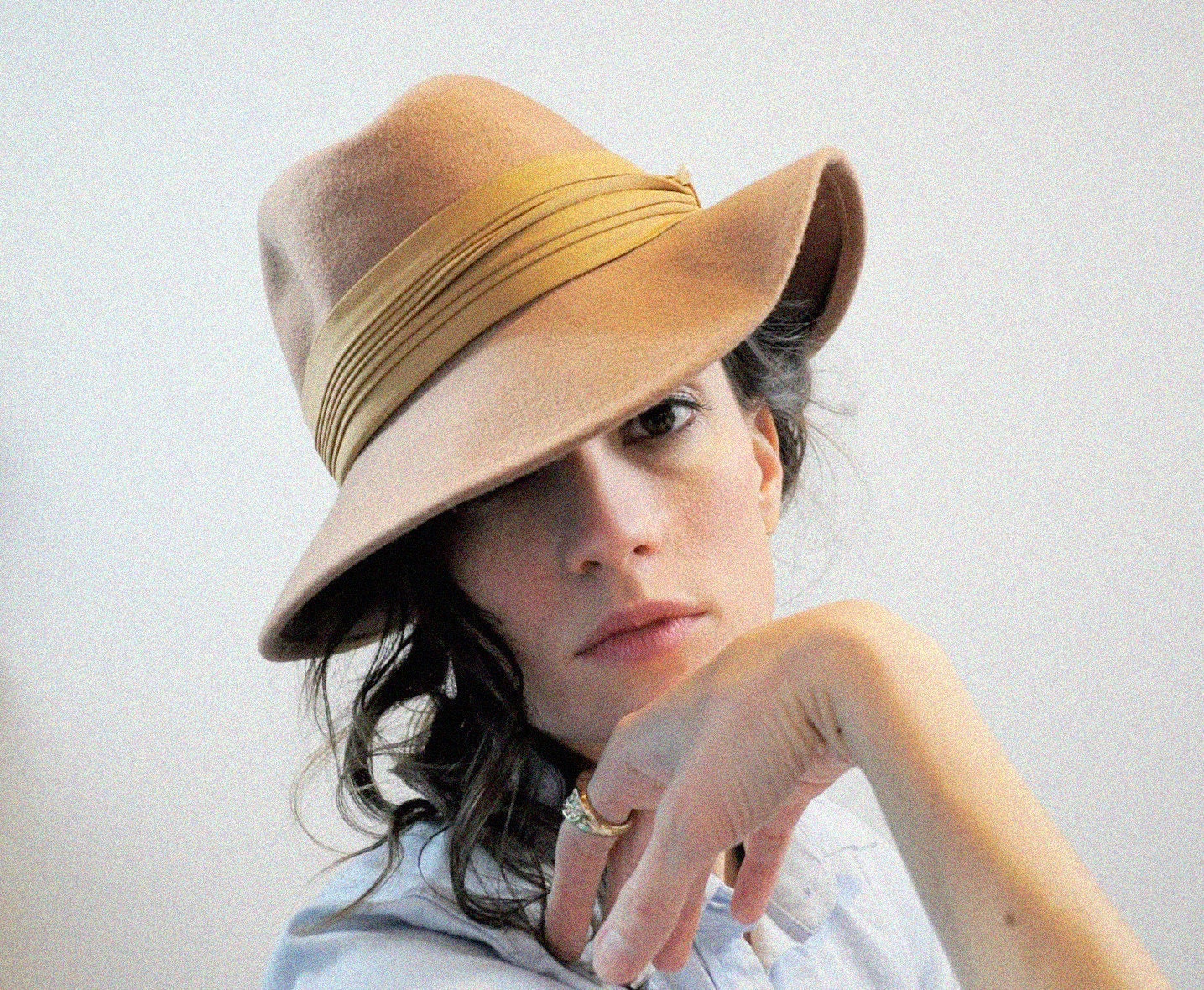 Tan Fedora Beige Camel Brown Hatband Feather