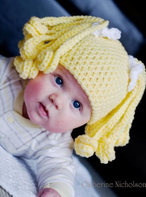 Crochet Pattern PDF Silly Hairstyle hat for newborn to adult