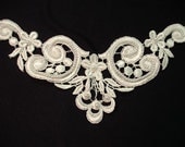 Dress It Up - Large Vintage Beaded Pearl Ivory Wedding  Applique Yoke (F)