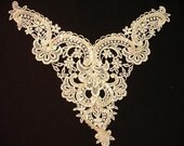 Dress It Up - Large Vintage Beaded Pearl and Sequin White Wedding  Applique Yoke (I)