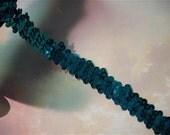 Teal Green Vintage Sequin Elastic Stretch Trim - Sold By The Yard