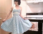 RESERVED Sky Blue Pin-Up Retro Swing Dress
