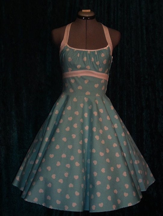 RESERVED Sky Blue Pin-Up Retro Swing Dress