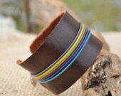 Leather Cuff Bracelet Multicolor