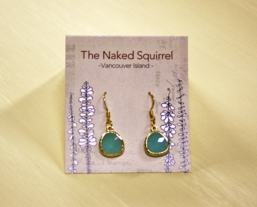 Aquamarine Glass Earrings