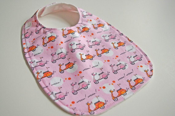 2012 Eco Collection Baby-Toddler Bib - Pink Scooters