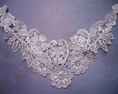 Vintage Lace Yoke Applique - Light Grey - (11)
