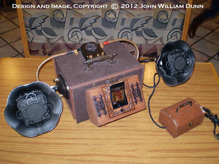 Steampunk Subwoofer Dock for the Apple iPhone (R) 4 / 4s and iPod (R) 2/3/4: The "iCog Victorian Boombox" (tm)