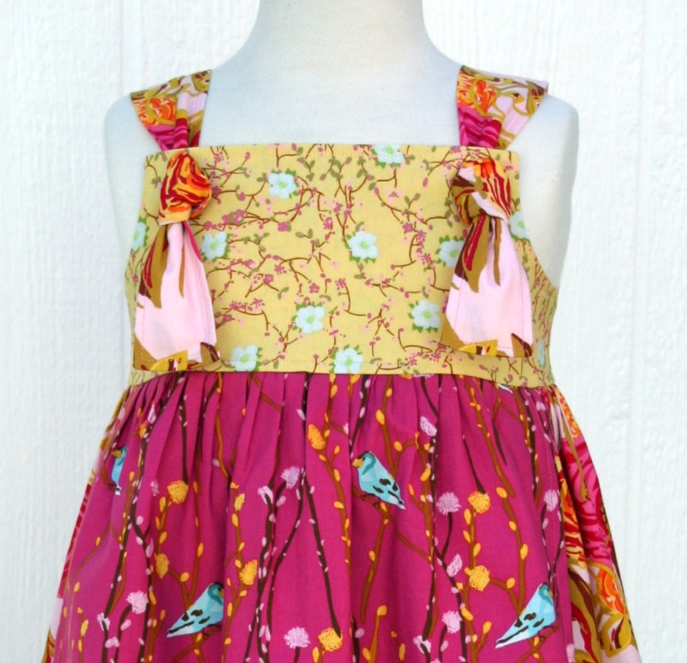 NEW Full Bloom Apron Knot Dress in Pink - by Kissing Kumquats - Spring 2012