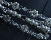 Triple Row Wedding Headband, Bridal Headbands - Diamante Stones, Ivory Pearls and Swarovski Crystals, Wedding Hair Accessories