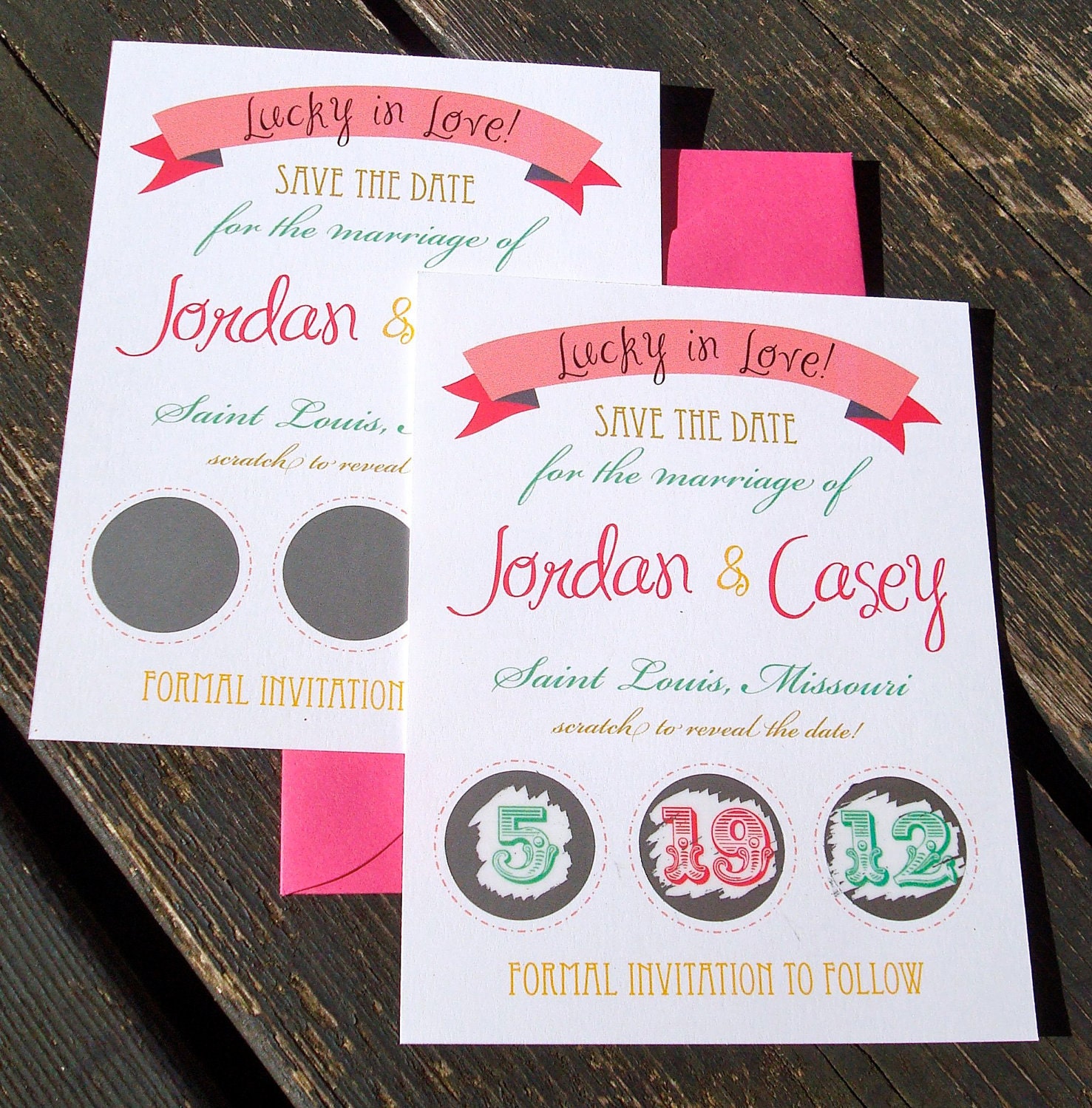Scratch Off Lottery Ticket Save The Date (Sample)