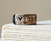 Love Band Handcrafted Rustic Brass and Antique Barn Nail Ring