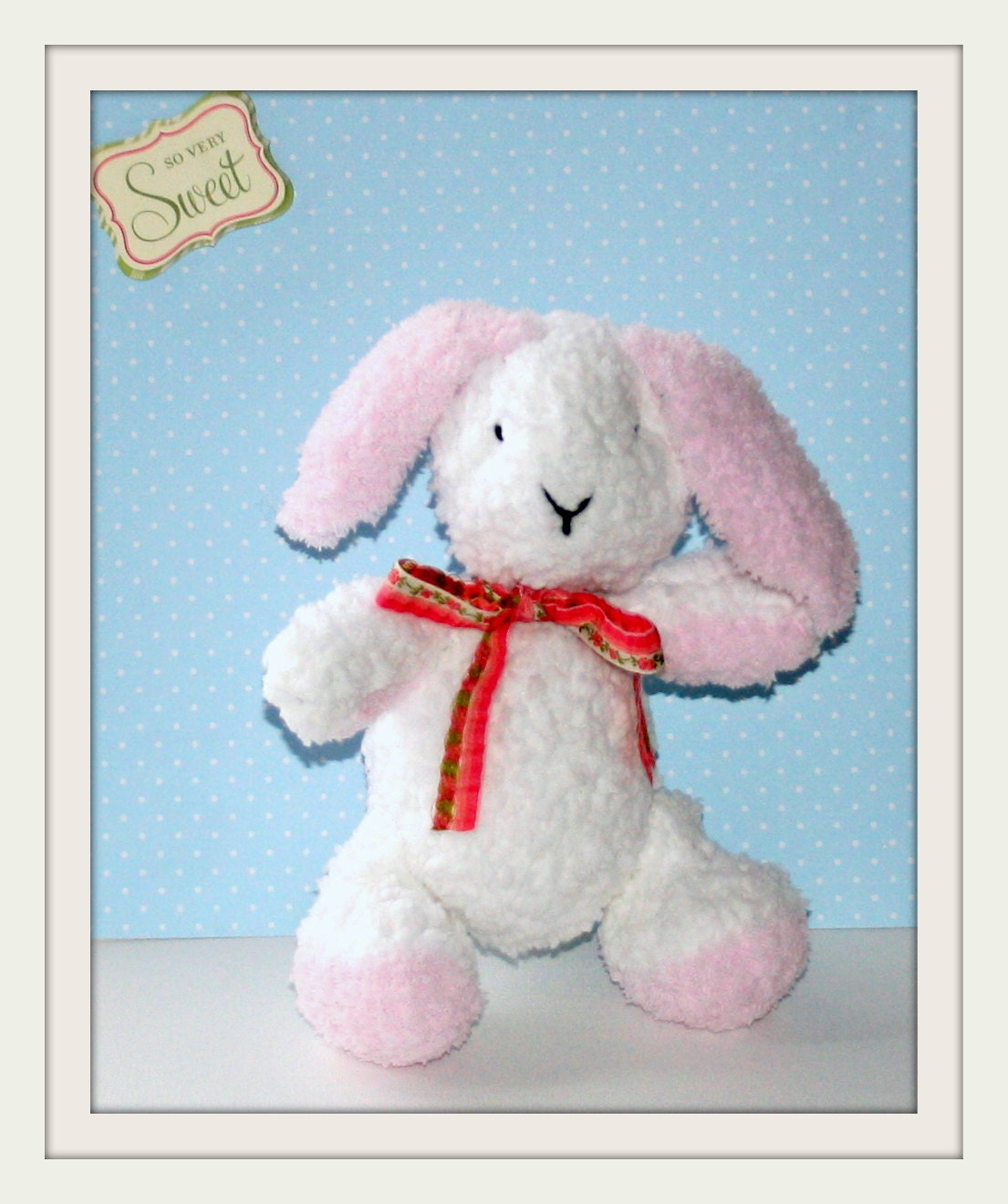 Baby Bunny, Easter Bunny Toy, Super Soft Rabbit, Hand Knit, Perfect Special Easter Gift, Ready to Ship