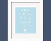 Seahorse Birth Date Keepsake with Quote- Art Print 16x20 Today is the first day... by YassisPlace