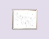 Two birds on magnolia branches, chirping  - In Lavender  - With ADD A NAME option 8x10 by YassisPlace