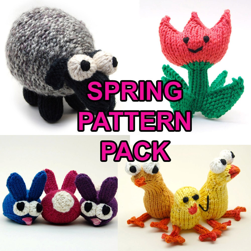 Spring/Easter Pattern Pack with Chickies, Tulip, Sheepish Lamb, & Bun Bons