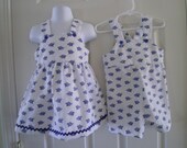 Twin Matchng Outfits,Easter,Bluebirds,Newborn-Toddler