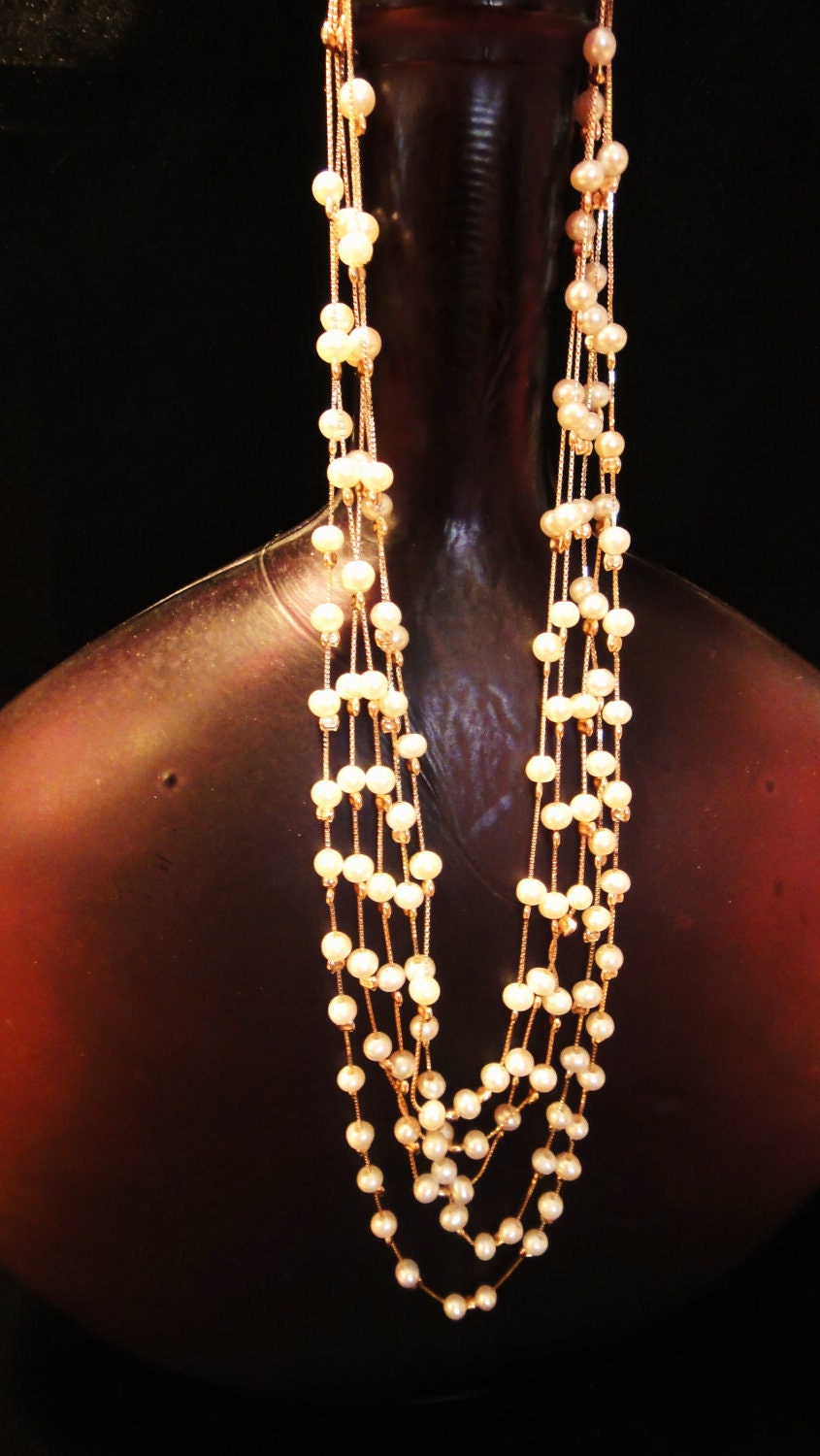 Gold and Pearl Layered Necklace