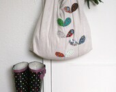 cotton market tote bag with vintage florals