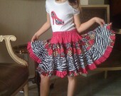 Twirl Skirt and Appliqued Tee Shirt - Girls - Animal Print sizes 2t,3t,4t,5t,6