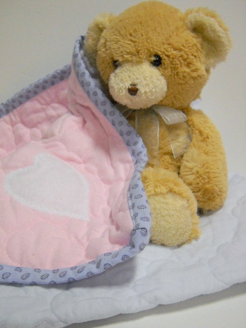 Baby Blanket in Pink and Blue Soft Flannel