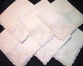 Vintage Linen Cutwork Napkins - Set of 6  (O)