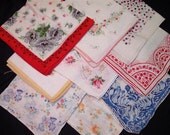 Handkerchiefs Hankies - Vintage Assortment of 9 - (N) - Hanky Panky