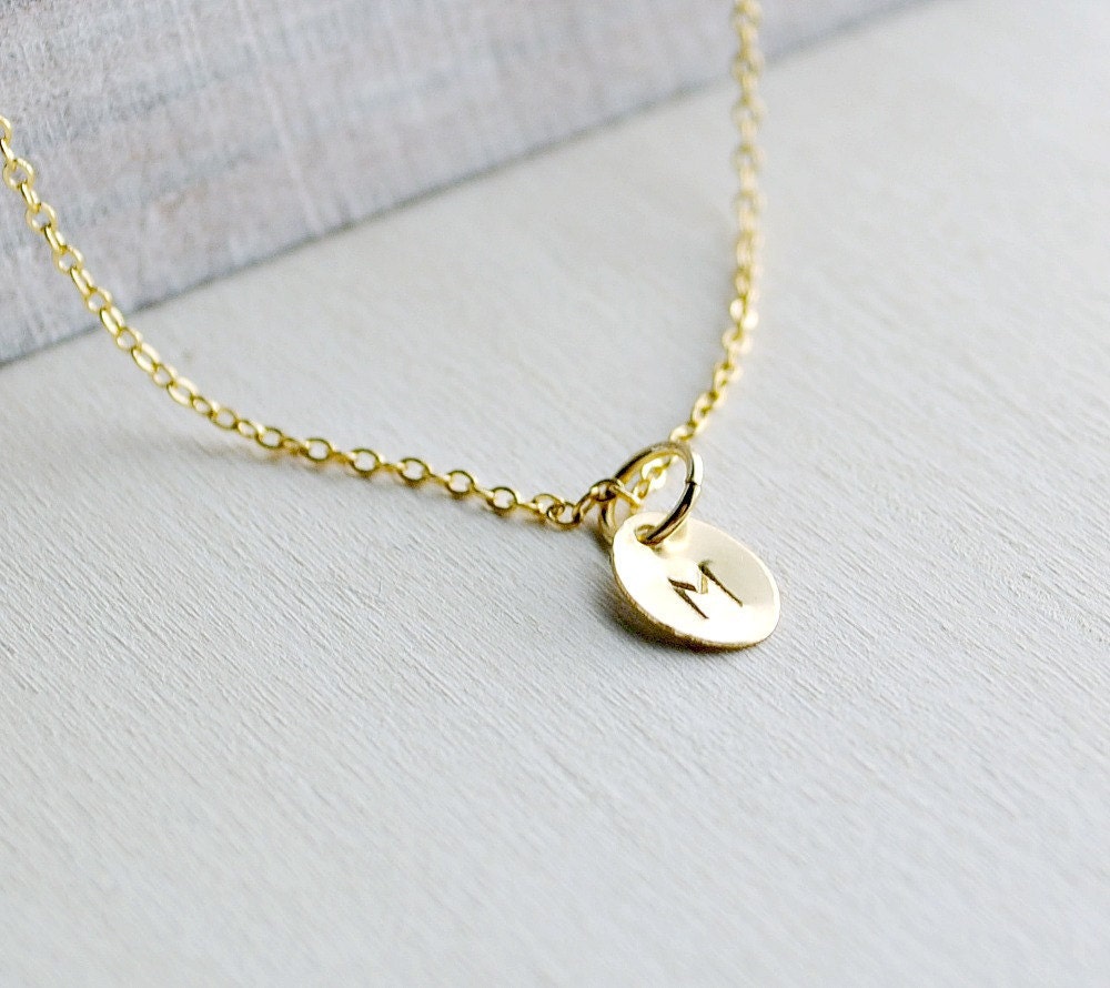 Gold Filled Custom Initial Necklace-Petite