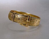 Antique Victorian Bracelet Bangle Gold Fill Enamel Hayward Vintage 1900s Jewelry