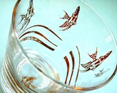 Fred Press fish cocktail glass signed