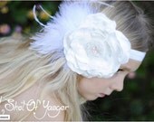 Marie Antoinette - White Feather Headband