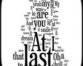 At Last Lyrics - Etta James - Word Art Woodblock Print - Gift Idea