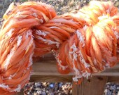 Handspun Yarn, Handspun Art Yarn, Orange Sherbert, Bulky Yarn, 2 ply, Wool Yarn