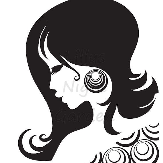 Digi Stamp, Retro, Digital Stamps, 'Retro Lady 2'