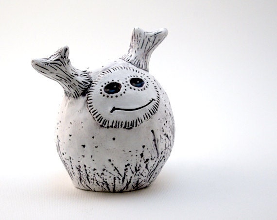 White Monster Polymer Clay Sculpture
