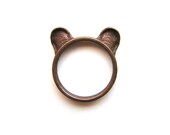 Grizzly Bear Ears Ring, brown bear ring, animal ring, cute ring, Kawaii ring, bear ears, grizzly ears ring, animal jewellery